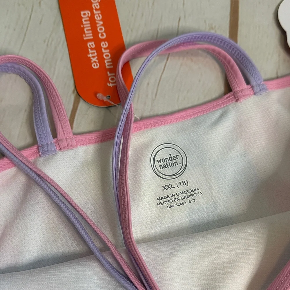 NWT Wonder Nation Pastel Checkered Kids Bikini